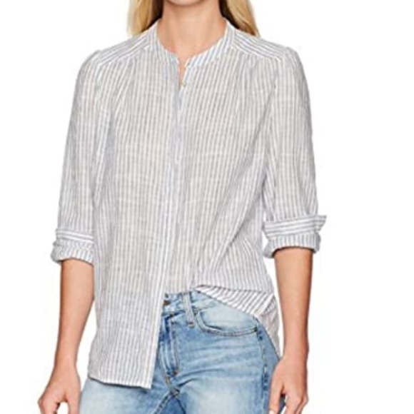 Ag Adriano Goldschmied Tops - AG Adriano Goldschmied Striped Button Down